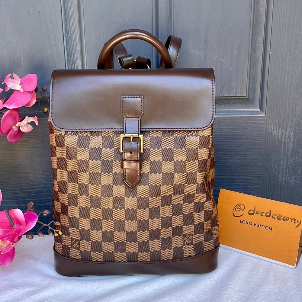 💝LIKE NEW 💝 LOUIS VUITTON Damier Ebene Soho Backpack - Picture 1 of 17
